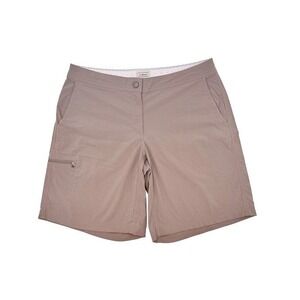 L.L.Bean Women's Hiking Shorts 8 Reg Beige Nylon Spandex Quick Dry